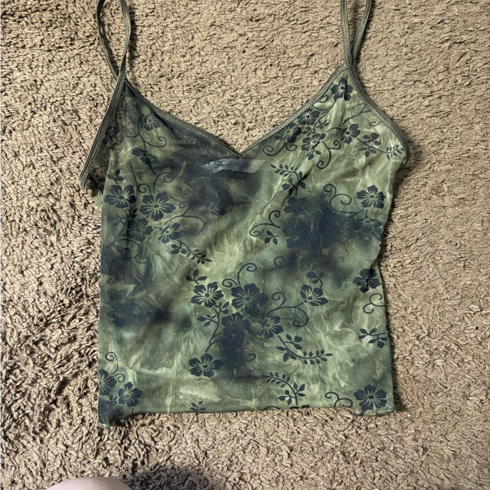 Floral Green Camisole Top